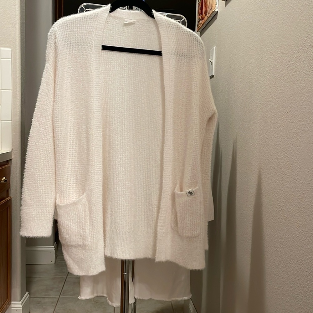 Abercrombie Kids Fuzzy Open Front Cardigan